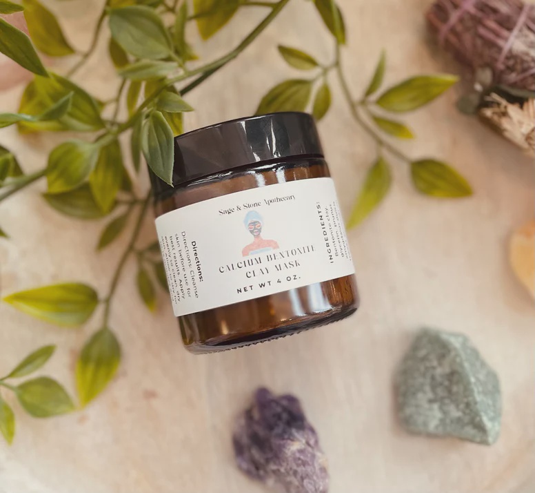 SAGE & STONE APOTHECARY-TOPICALS / CALCIUM BENTONITE CLAY MASK 4oz